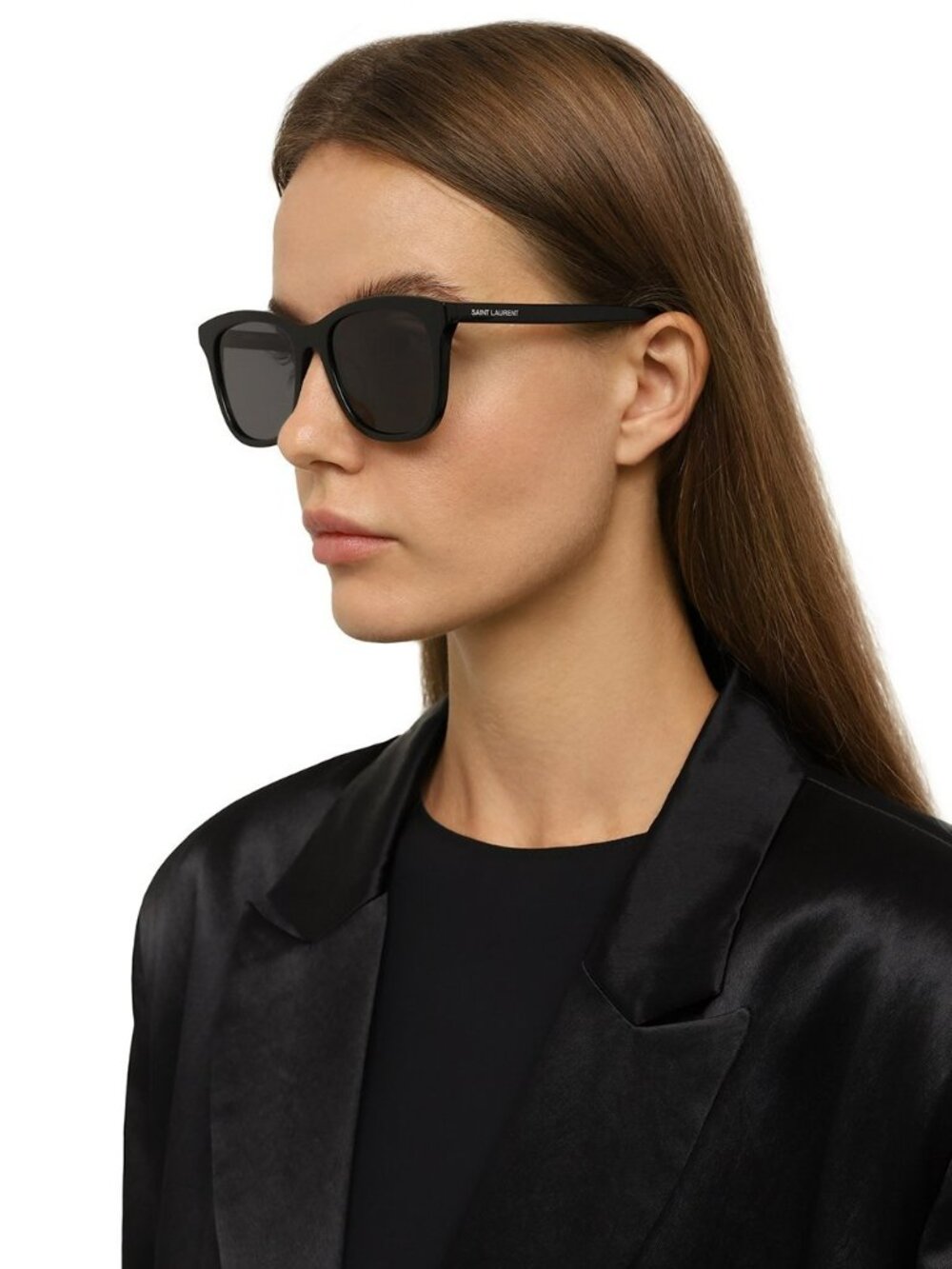 Saint Laurent Women’s Sunglasses Black Square SL587/K 001 NEW AUTHENTIC